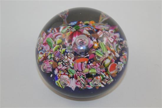 A scrambled glass paperweight, early 20th century, probably Murano, 8cm